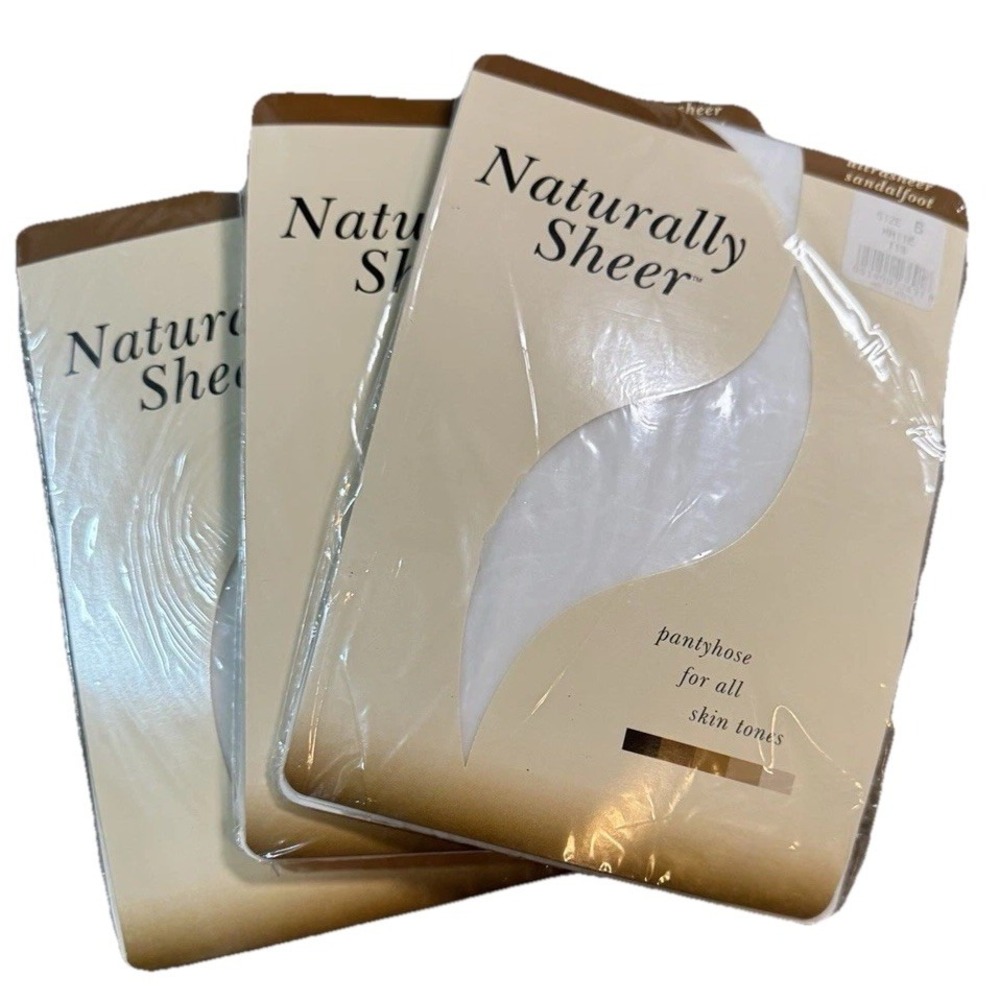 Vintage‎ Pantyhose Naturally Sheer White Size B 3 Pair Lot New Women's